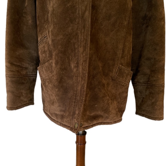Gallery Vintage Brown Suede Faux Fur Lining Collar Jacket - L - Picture 4 of 14